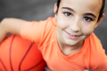 girl with basketball